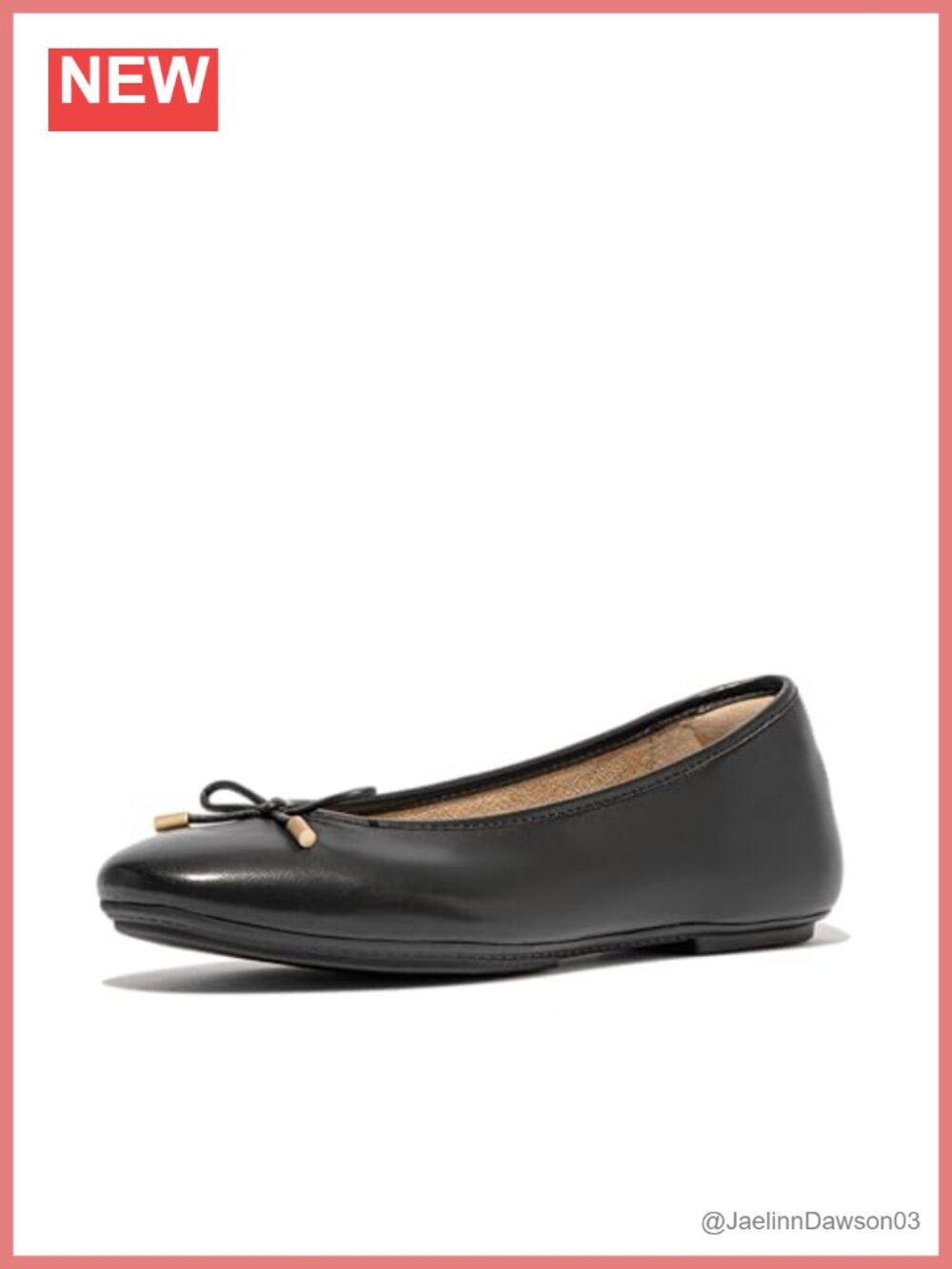 Soft Leather Ballet Flat Slip-On Bow Cushioned